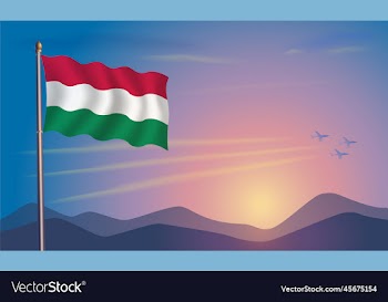 hungary flag in the morning sun
