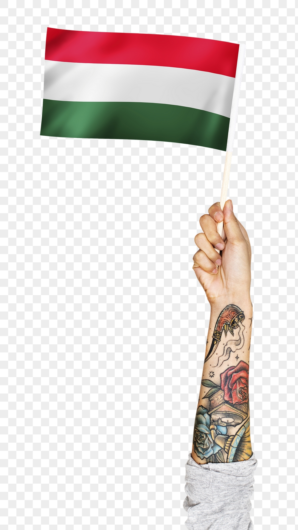 Hungary's flag png in tattooed | Free PNG - rawpixel