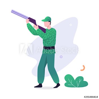 Hunter with a gun
