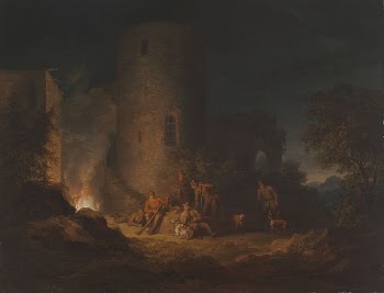 Hunters by a bonfire, 1814, | Free Photo - rawpixel
