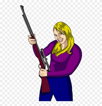 Hunting Clip Art In Free Clipart - Woman With Gun Cartoon