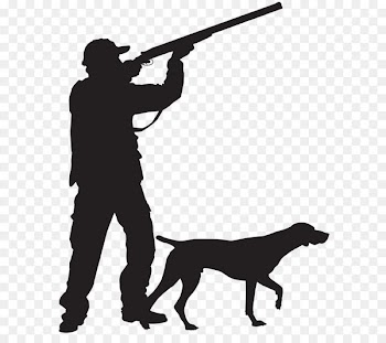 Hunting dog Silhouette Hunting dog Clip art - Hunter with Dog Silhouette PNG Clip Art Image 