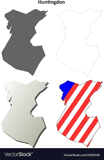 Huntingdon Map Icon Set vector image