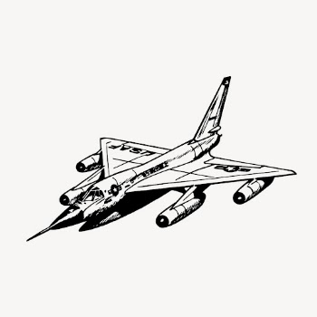 Hustler plane clipart, vintage military | Free Vector - rawpixel