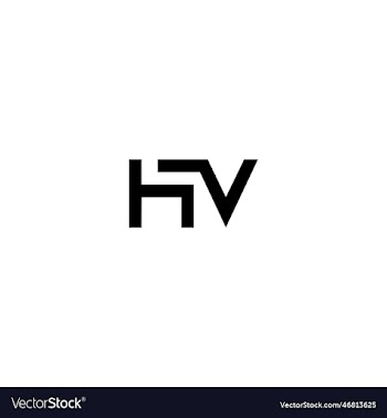 hv letter type logo design template
