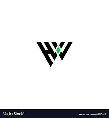 hw letter type logo design template