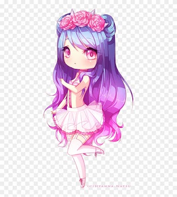 Hyanna-natsu, Cute, Pink, Hot Pink, Chibi, Anime, Girl, - Flower Crown Cute Anime Girl