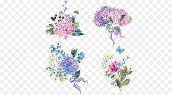 Hydrangea Flower Euclidean vector Stock illustration - Hand-painted watercolor bouquet 