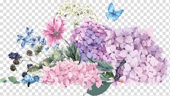 Hydrangea Flower Wedding invitation Illustration, Hand-painted watercolor bouquet, assorted-color flowers illustration transparent background PNG clipart