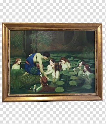 Hylas and the Nymphs Still life Frames Recreation, Watercolor Paint border transparent background PNG clipart
