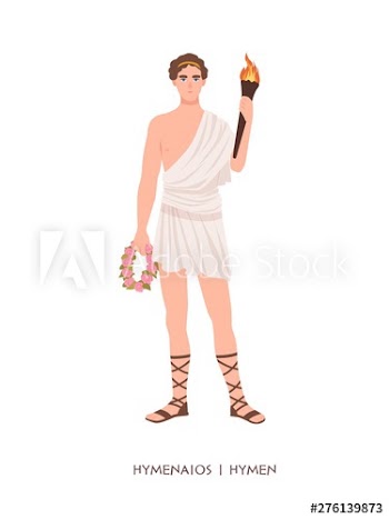 Hymenaios or Hymen - god or deity of marriage ceremonies and weddings from Hellenistic religion or mythology