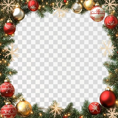 hyper realism Christmas style frame template. Christmas orna