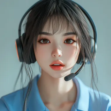 Hyper-Realistic Asian E-Girl Streaming in a Blue Shirt with Headset Hyper-Realistic Asian E-Girl Streaming in a Blue Shirt with Headset