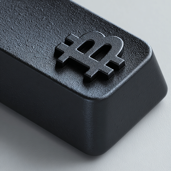 Hyper-Realistic Black Mechanical Keyboard Keycap with Bitcoin Symbol