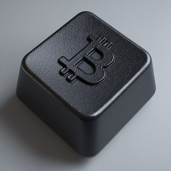 Hyper-Realistic Black Mechanical Keyboard Keycap with Bitcoin Symbol