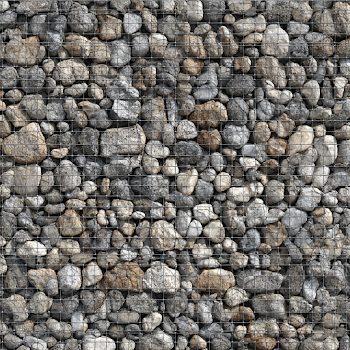 Hyper-Realistic Gabion Wall Texture