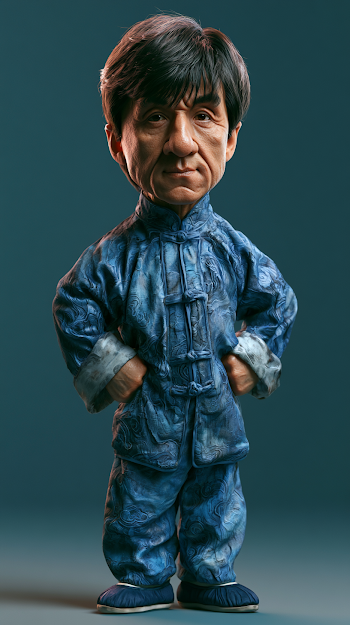 Hyperrealistic Caricature of a Kung Fu Master
