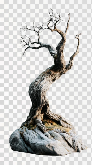 hyperrealistic render of a very old dried tree, 8k full hd r