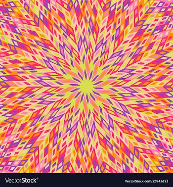 Hypnotic abstract colorful radial mosaic pattern vector image