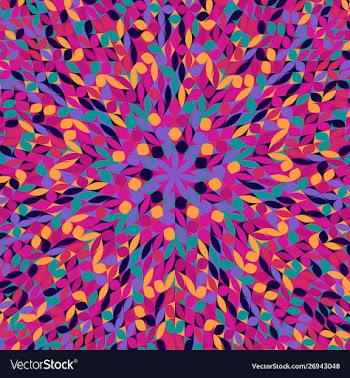 Hypnotic abstract geometrical round tiled pattern vector image