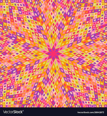Hypnotic dynamic colorful tiled rectangle mosaic vector image
