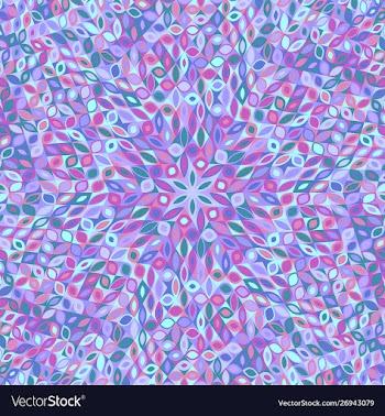 Hypnotic dynamic geometrical radial tiled pattern vector image