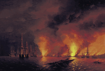 I. K. Aivazovsky’s The Battle of Sinop | Free Photo - rawpixel