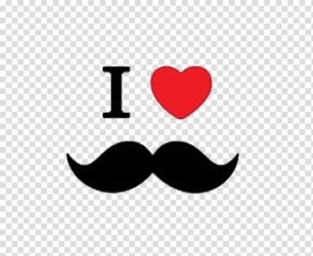 I love Mustache, I heart beard text transparent background PNG clipart