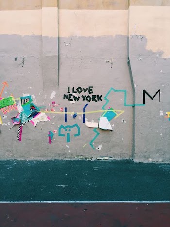i love New York printed on wall