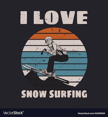 i love snow surfing t shirt design