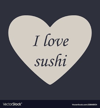 I love sushi logo template design vector image