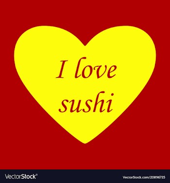 I love sushi logo template design vector image