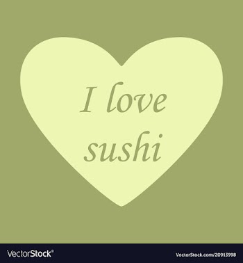 I love sushi logo template design vector image