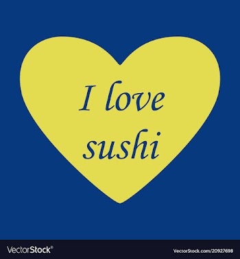 I love sushi logo template design vector image