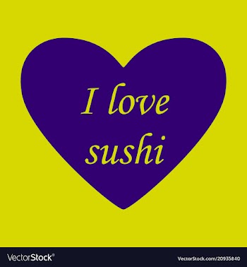 I love sushi logo template design vector image