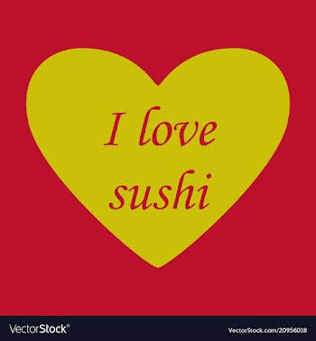 I love sushi logo template design vector image