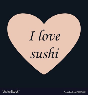 I love sushi logo template design vector image