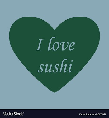 I love sushi logo template design vector image