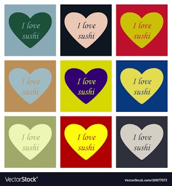 I love sushi logo template design vector image