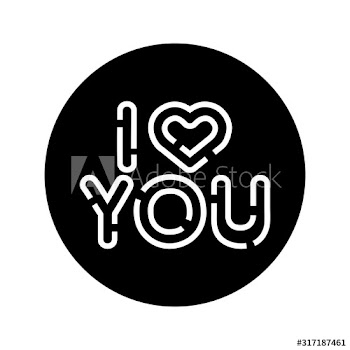 i love you lettering with heart design