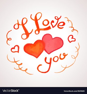  					I Love you watercolor lettering vector image														