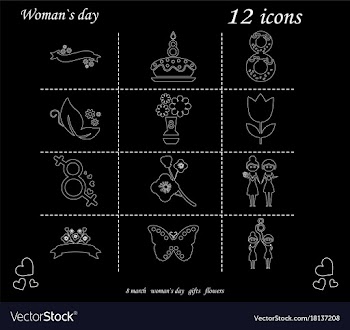 I love you womens doodle 12 icon in set of womens vector image