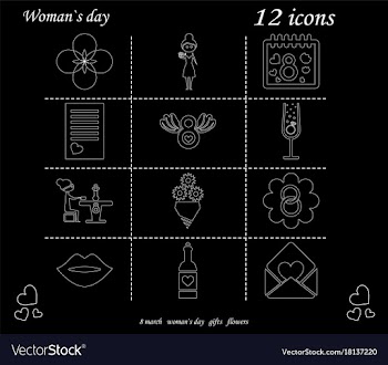 I love you womens doodle 12 icon in set of womens vector image