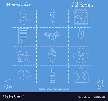 I love you womens doodle 12 icon in set of womens vector image