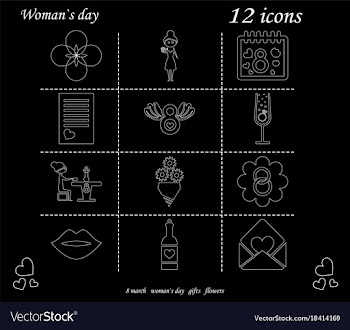 I love you womens doodle 12 icon in set of womens vector image
