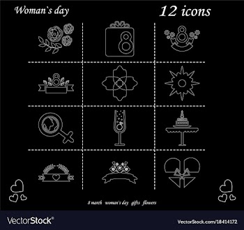 I love you womens doodle 12 icon in set of womens vector image