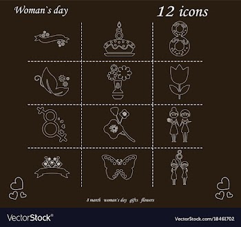 I love you womens doodle 12 icon in set of womens vector image