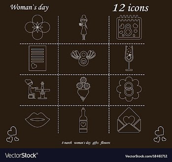 I love you womens doodle 12 icon in set of womens vector image