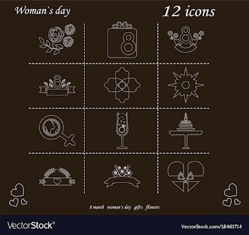 I love you womens doodle 12 icon in set of womens vector image