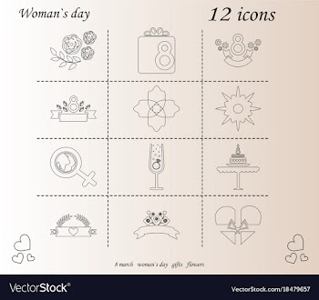 I love you womens doodle 12 icon in set of womens vector image